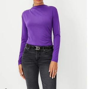 Ann Taylor Draped Mock Neck Top